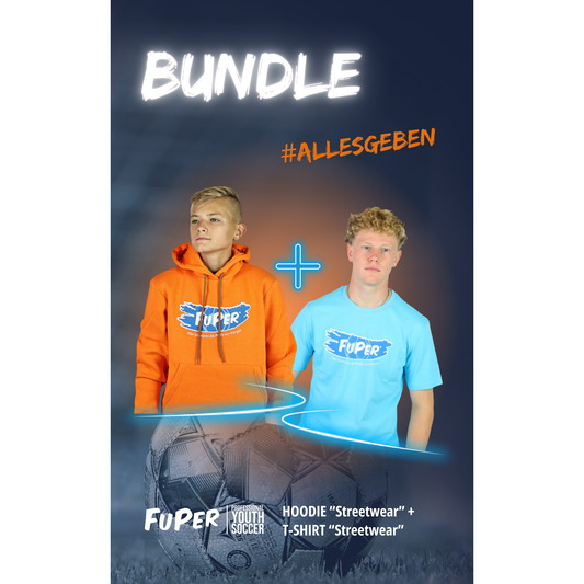 Bundle 1x FuPer Hoodie "Streetwear" und 1x T-Shirt "Streetwear" Unisex (Kinder, Frauen und Herren)