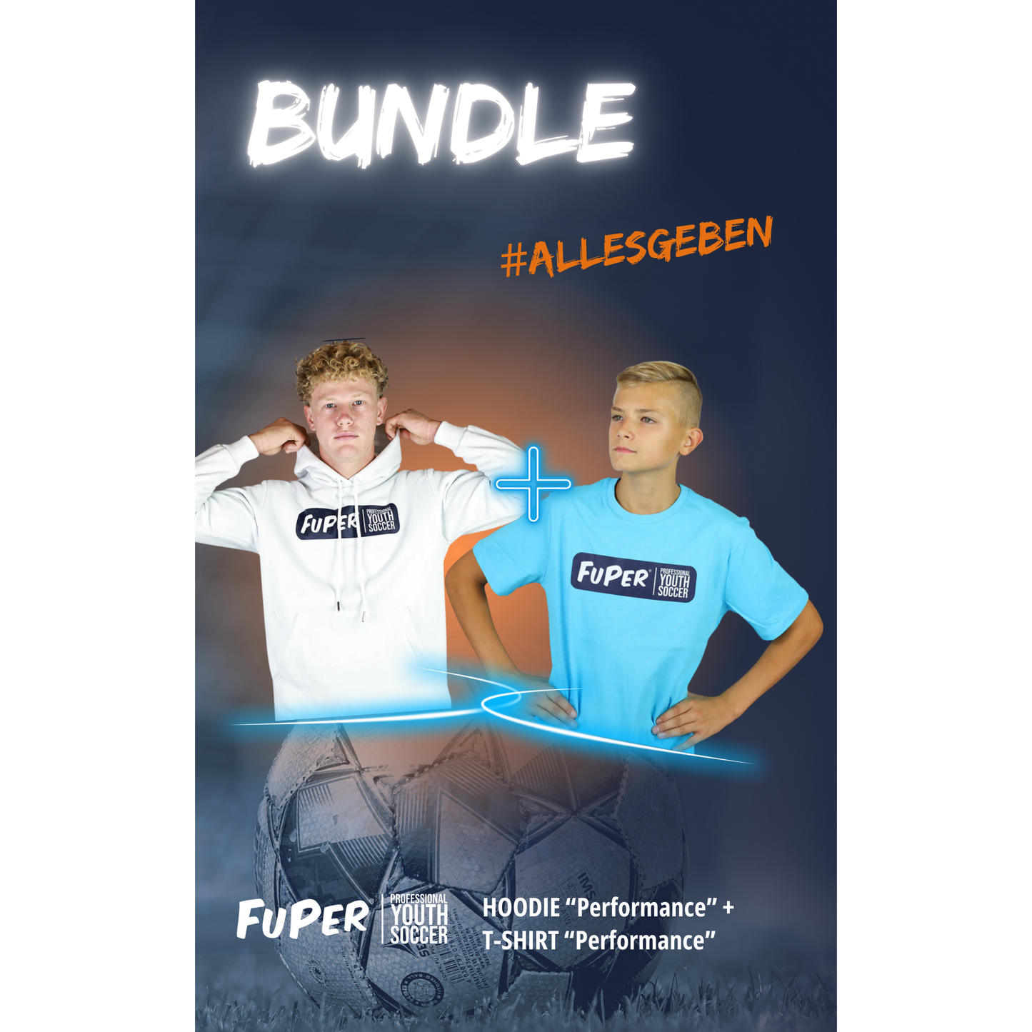 Bundle 1x FuPer Hoodie "Performance" und 1x T-Shirt "Performance" Unisex (Kinder, Frauen und Herren)